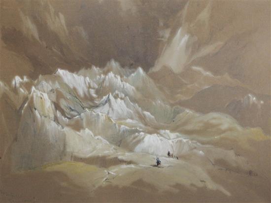 Attributed to Thomas Richardson Mer de glace, Chamouni 1837 10 x 14in.